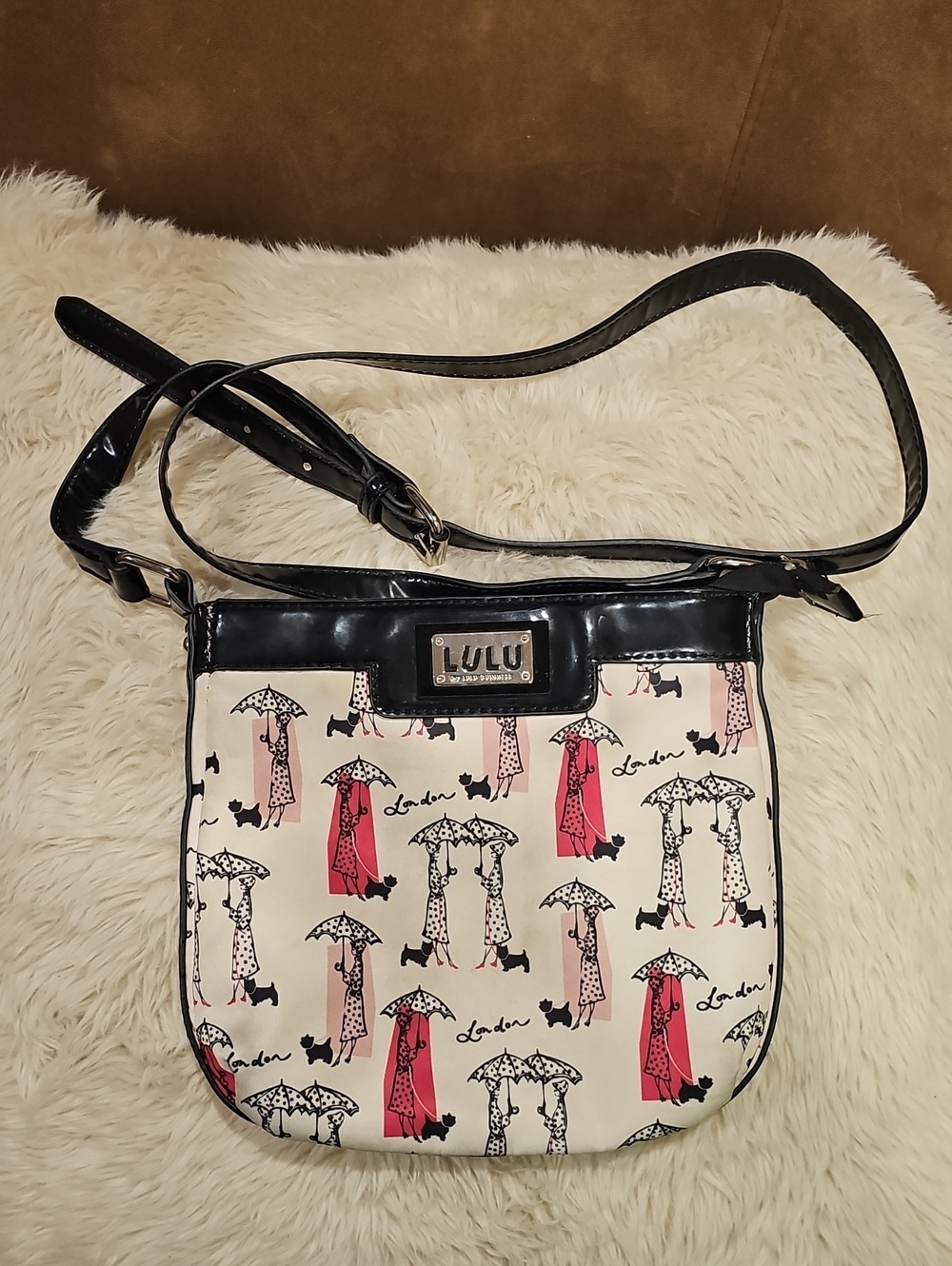 Lulu By Lulu Guinness Vintage London Scottie Dog Umbrella Print Crossbody Bag